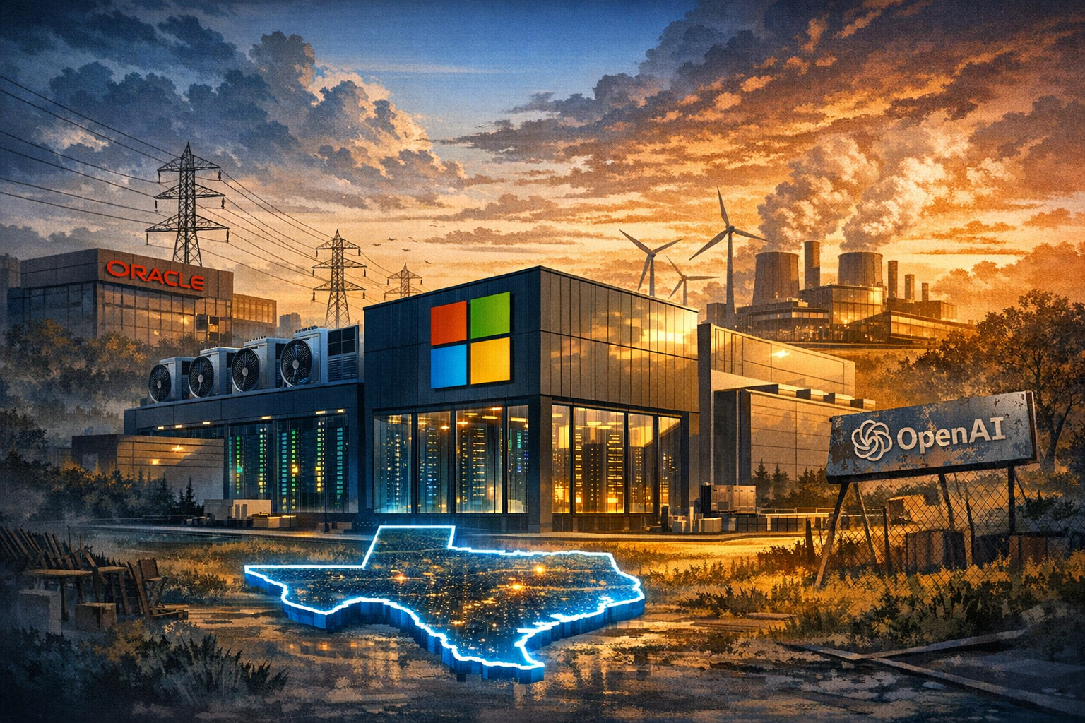 Microsoft assume data center no Texas abandonado por Oracle e OpenAI: o que isso revela sobre a corrida global por infraestrutura de IA
